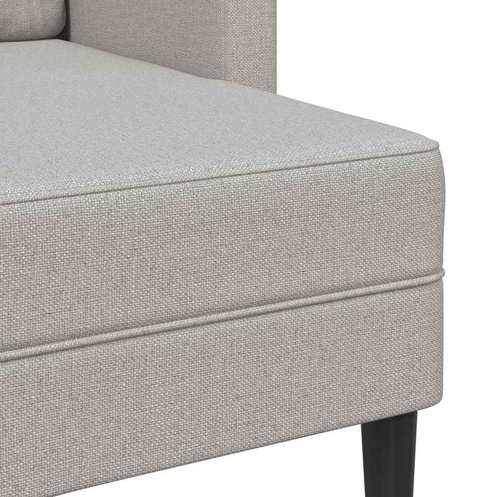 2-Sitzer-Sofa mit Chaiselongue L-Form Hellgrau 125 cm Stoff