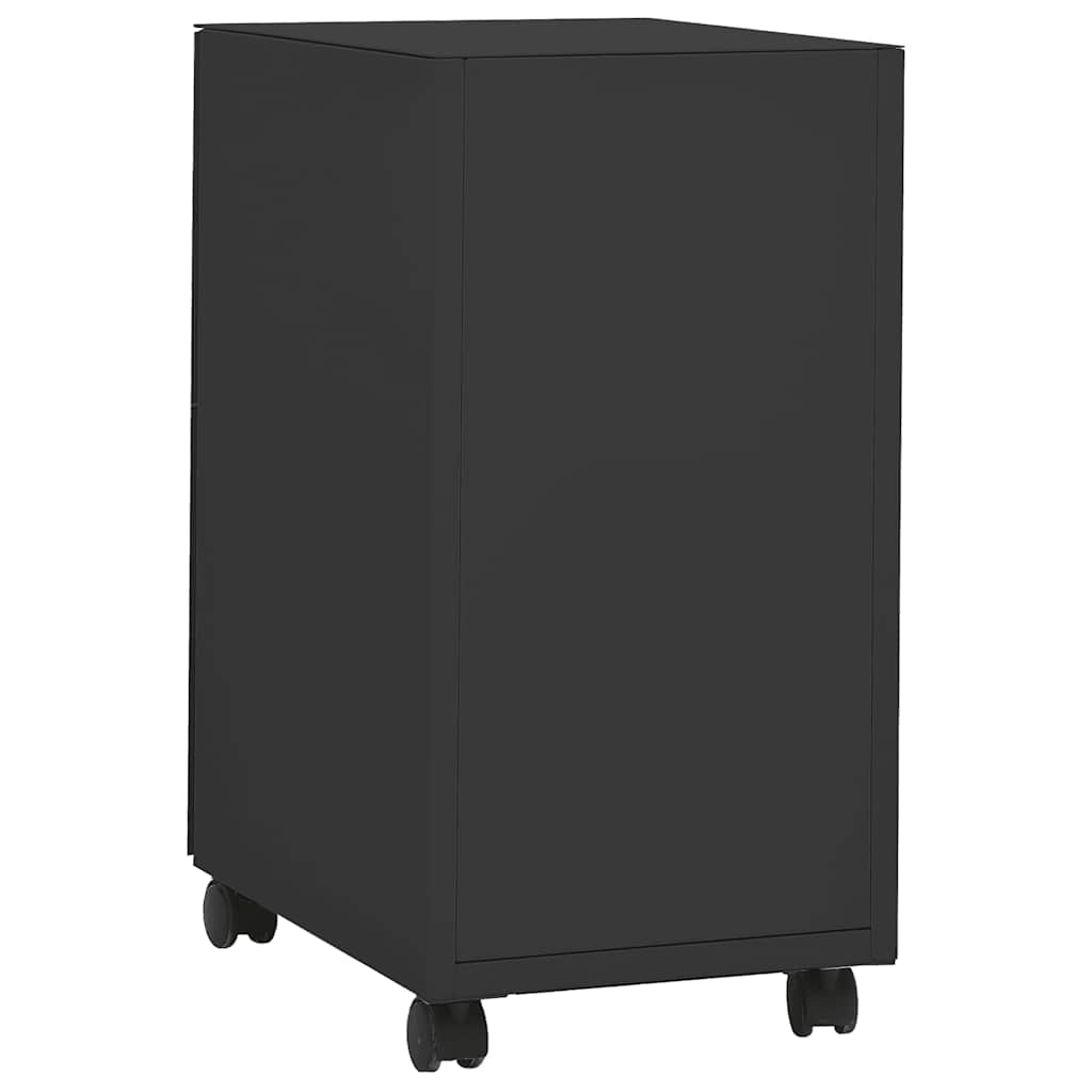 Aktenschrank mit Rollen Weiß 30x45x59 cm Stahl
