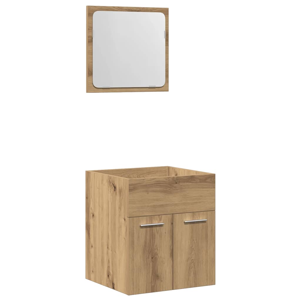 2-tlg. Badmöbel-Set Weiß Holzwerkstoff