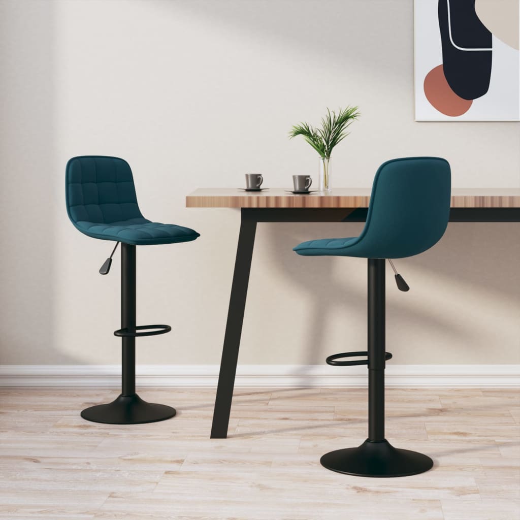 Barhocker 2 Stk. Hellgrün Samt