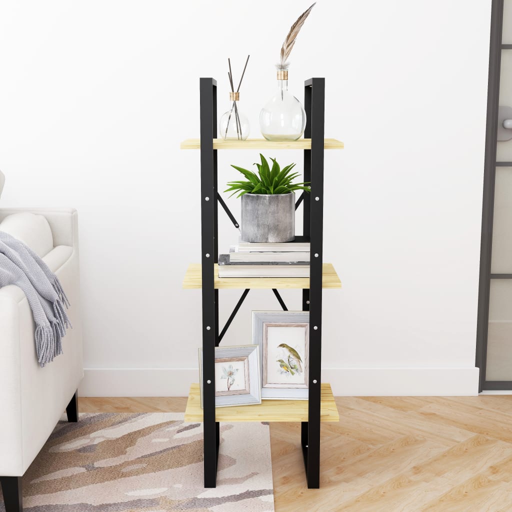 Bücherregal 3 Fächer Weiß 40x30x105 cm Holzwerkstoff