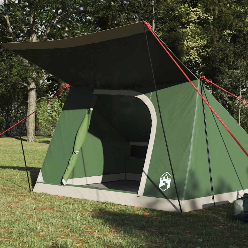 Campingzelt mit Dach mit Speicher Grün 282 x 225 x 154 cm Taft