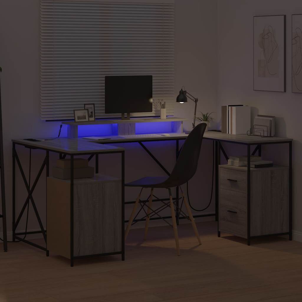Schreibtisch mit Regal Schwarz Eichen-Optik 182 x 101 x 87,5 cm