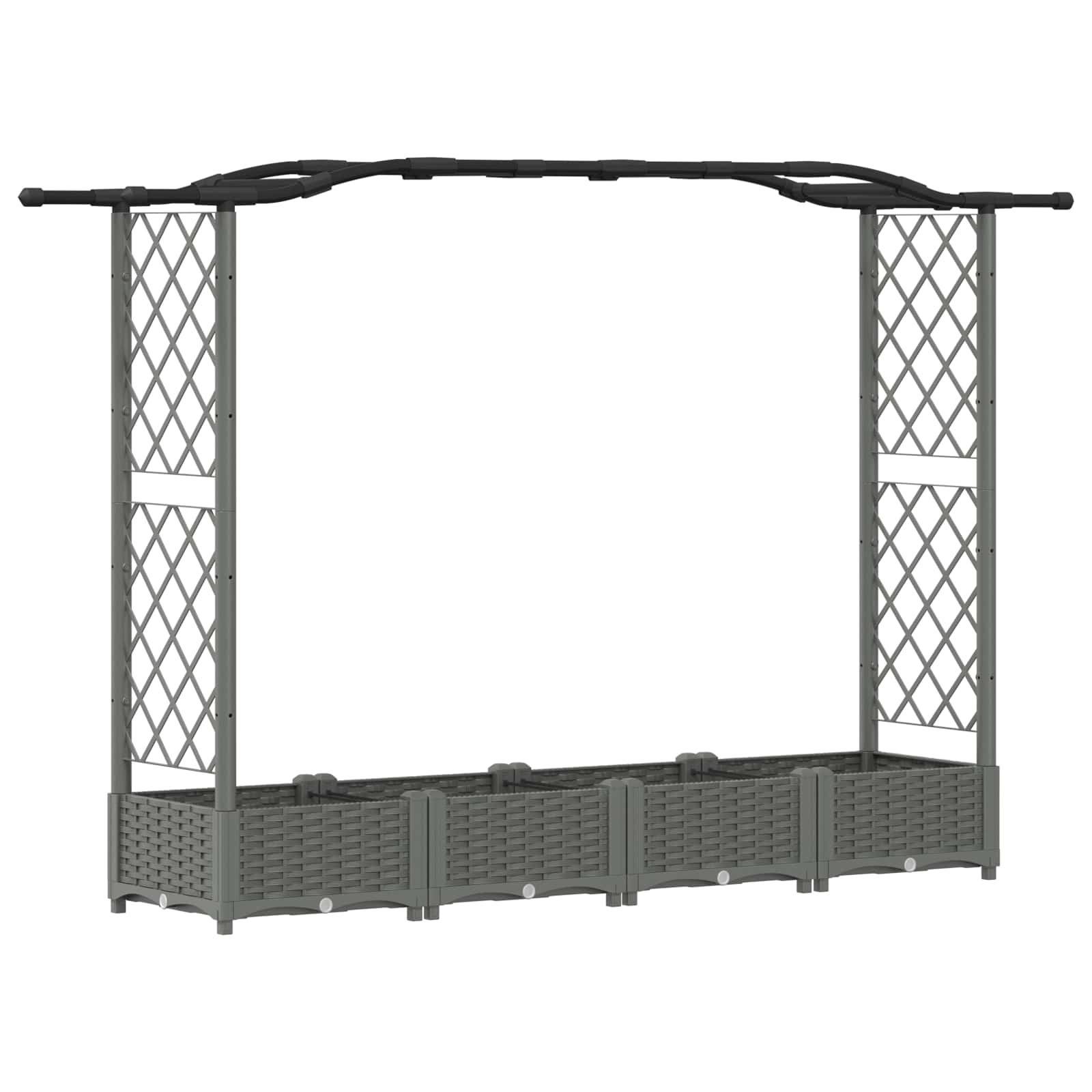 Hochbeet mit Rankgitter und Dach Braun 124 x 40 x 123 cm PP