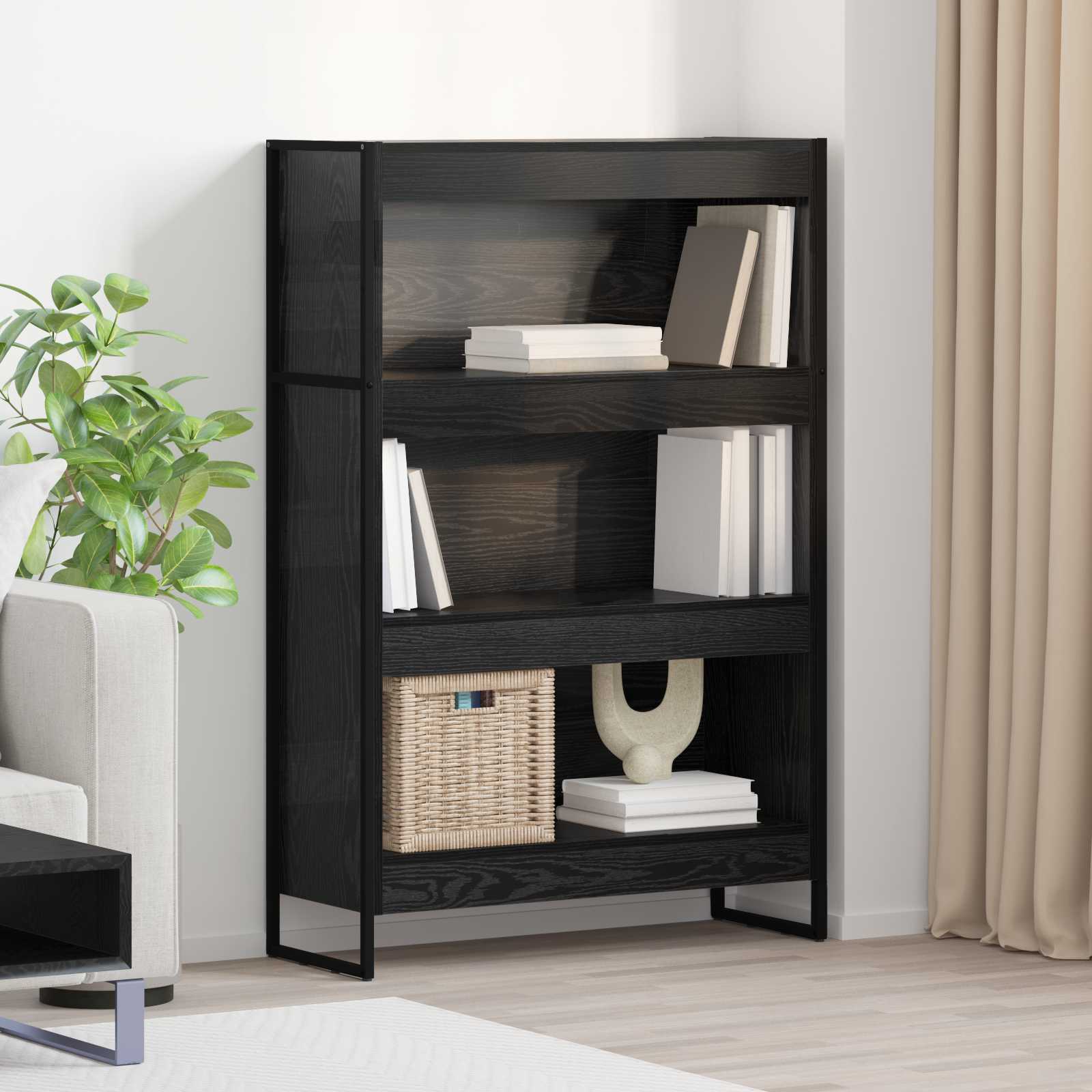 Bücherregal 2 pcs Schwarz Eichen-Optik 60 x 30 x 189,5 cm
