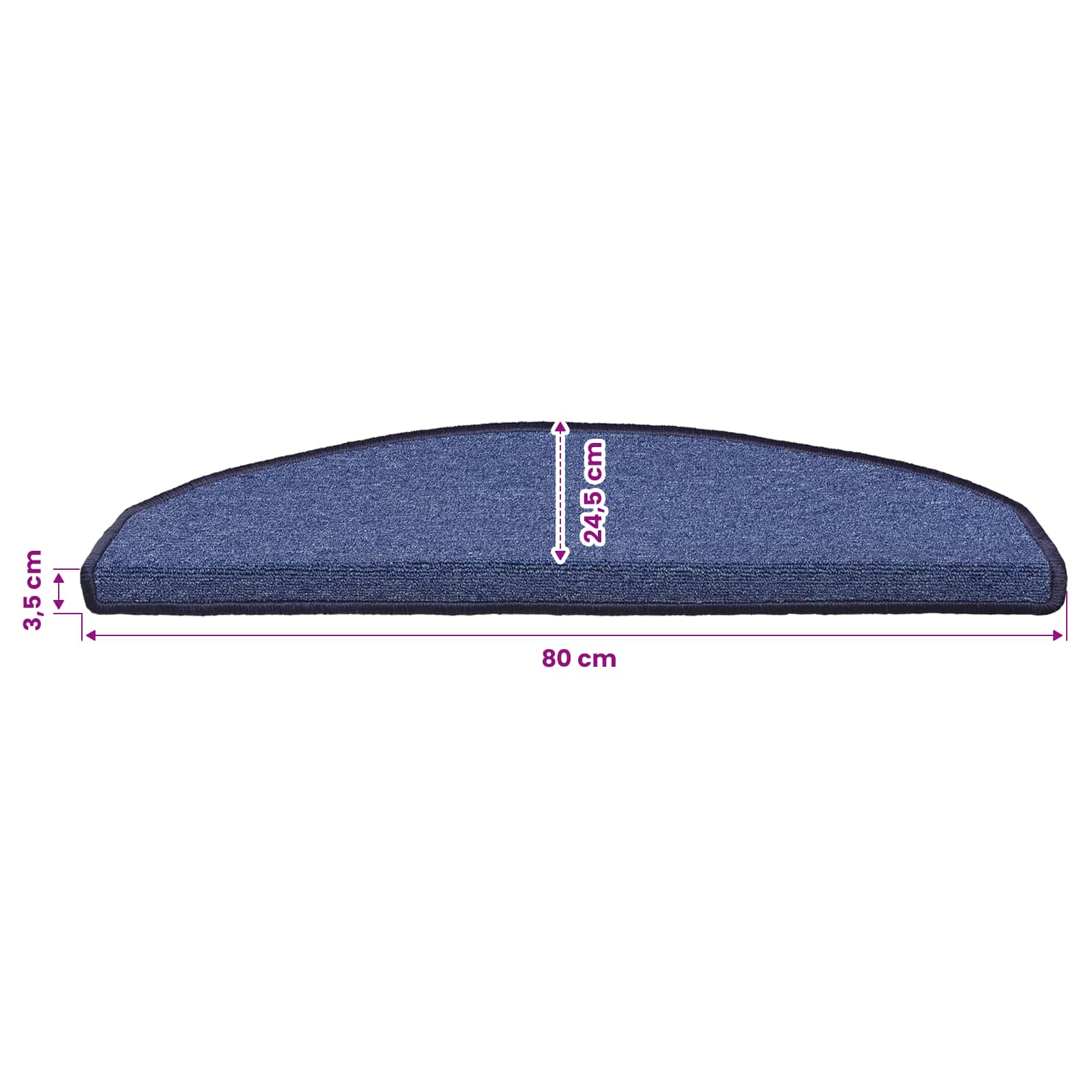 Stufenmatten 15 Stk. 56x17x3 cm Anthrazit Halbrund