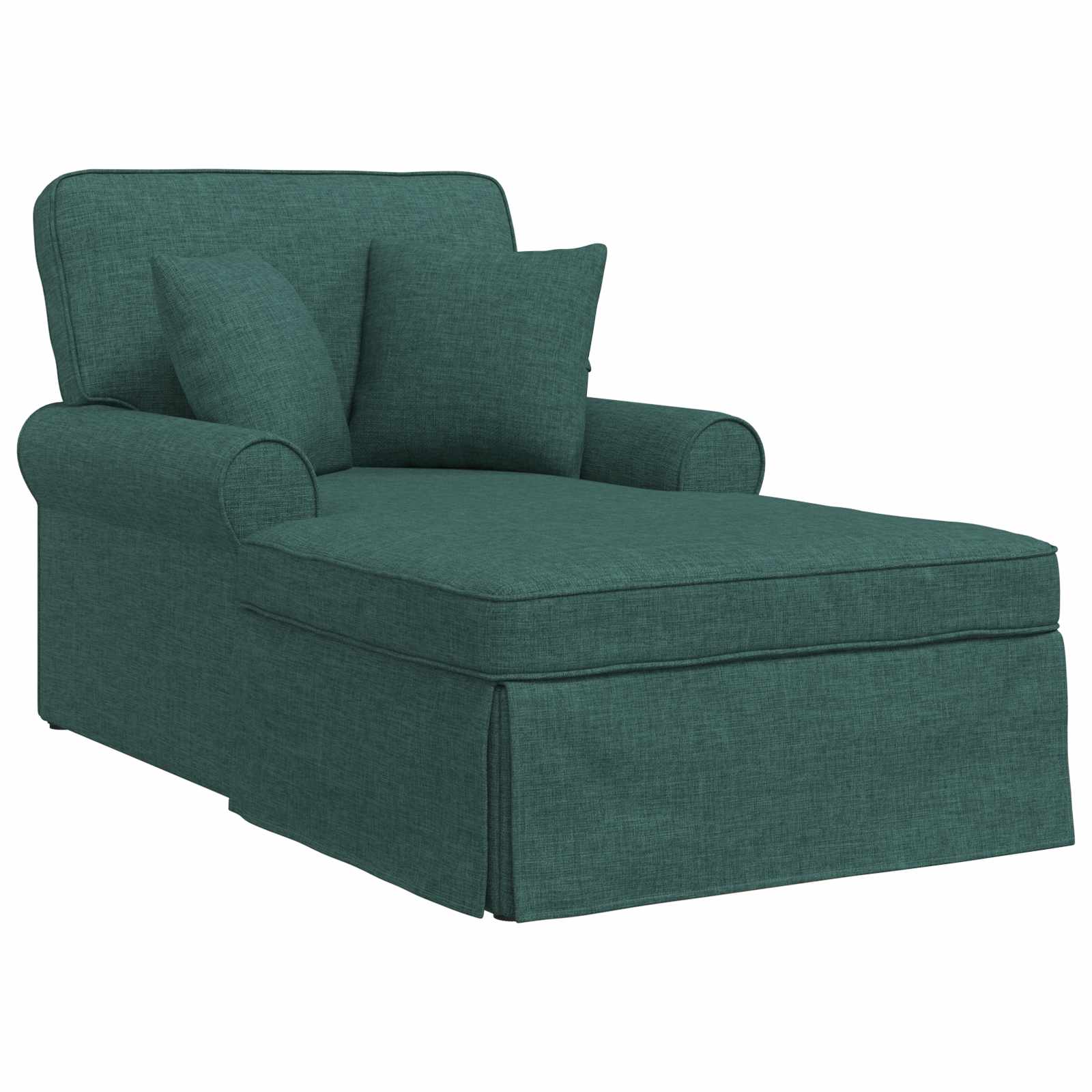 Chaise Lounge mit Rock mit Kissen 3 pcs Hellgrau Stoff