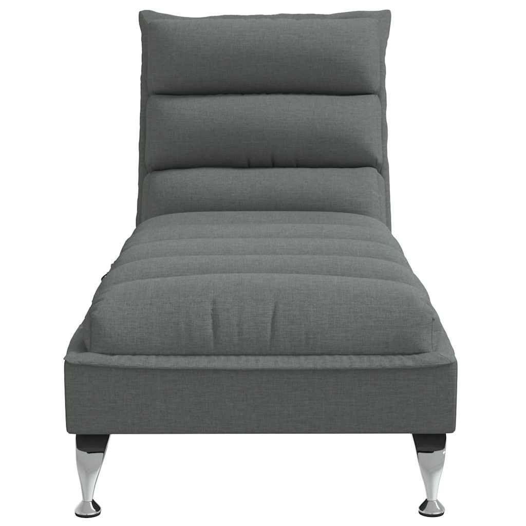 Chaiselongue mit Kissen Hellgrau Stoff