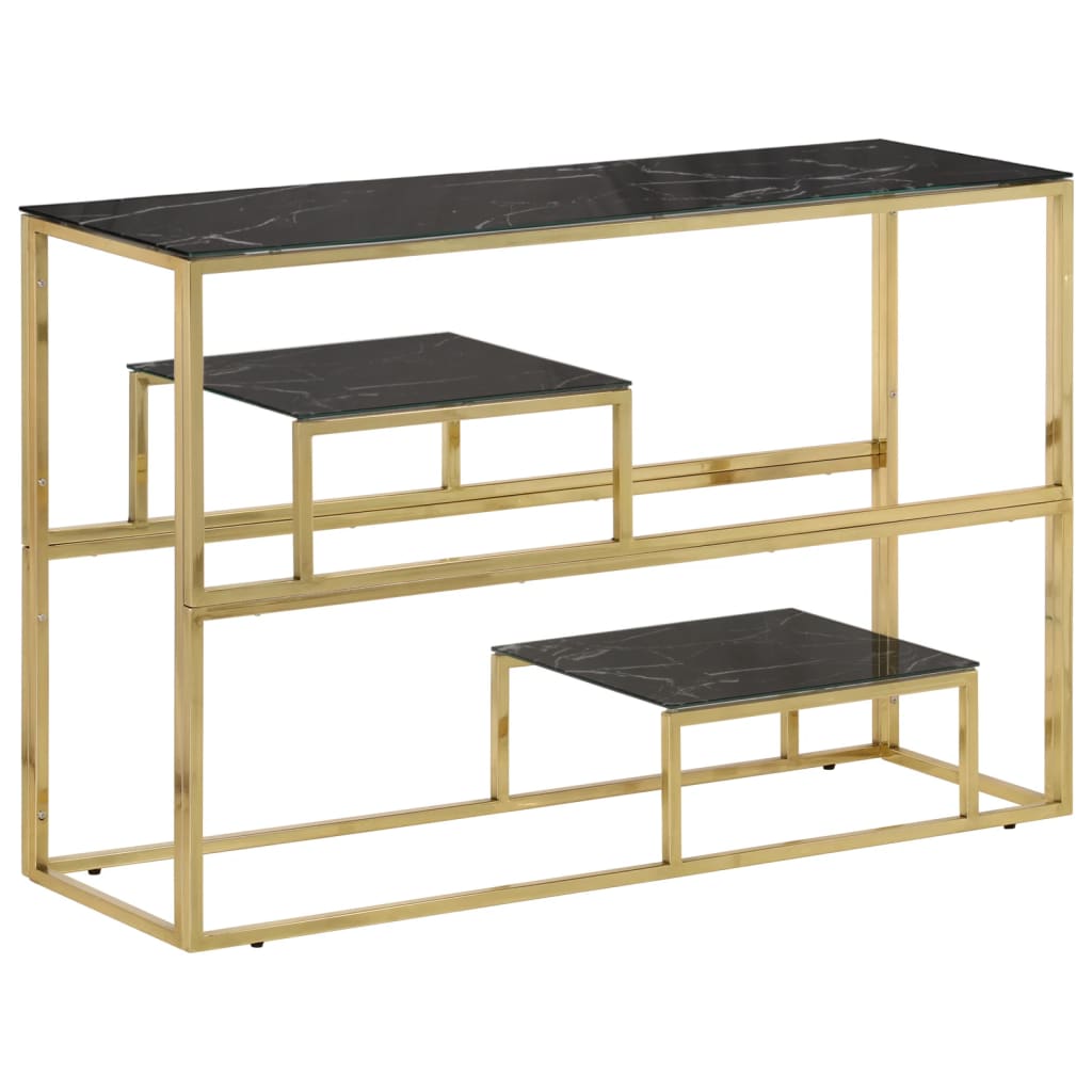 Konsolentisch Golden Edelstahl und Hartglas