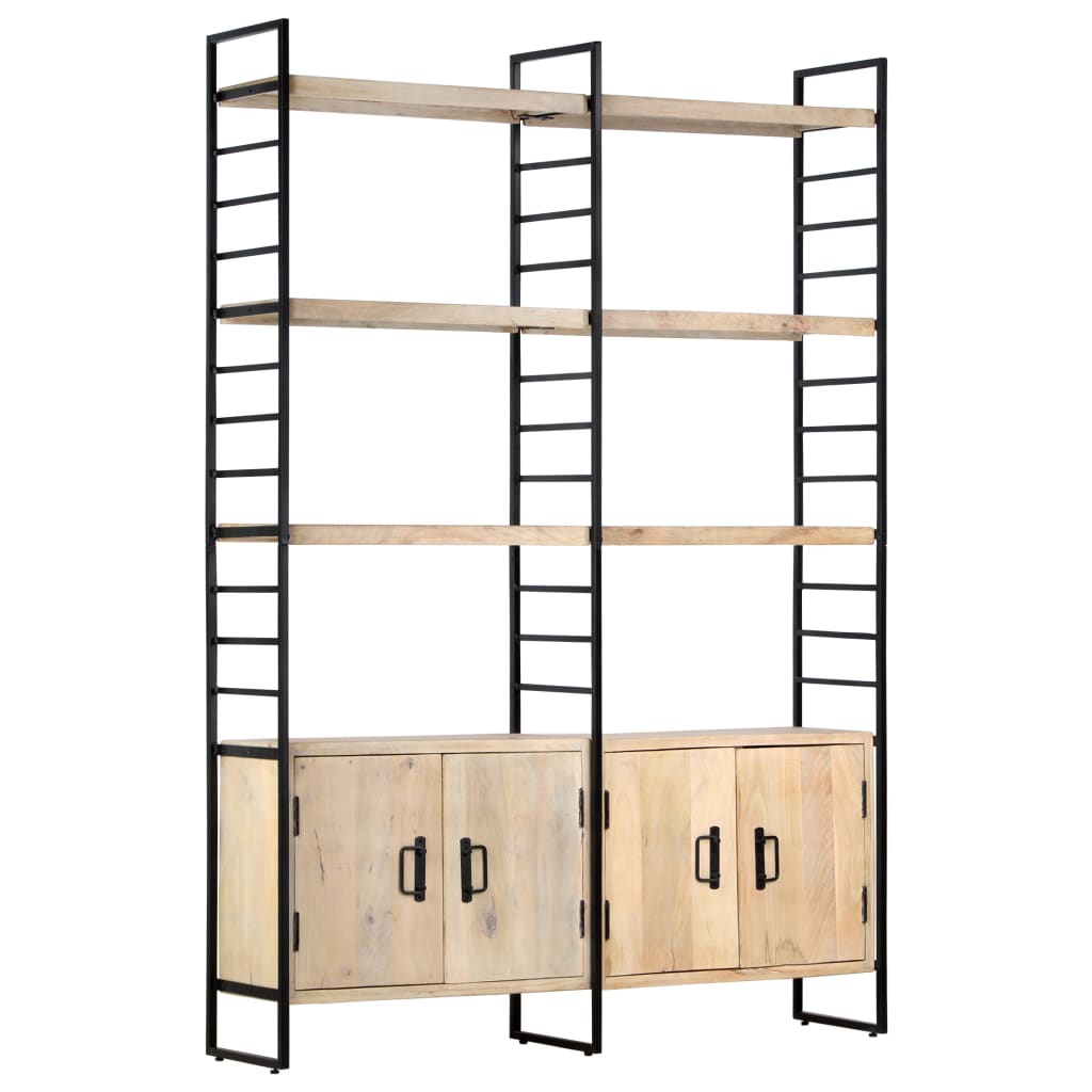 Bücherregal 4 Ebenen 124x30x180 cm Altholz Massiv