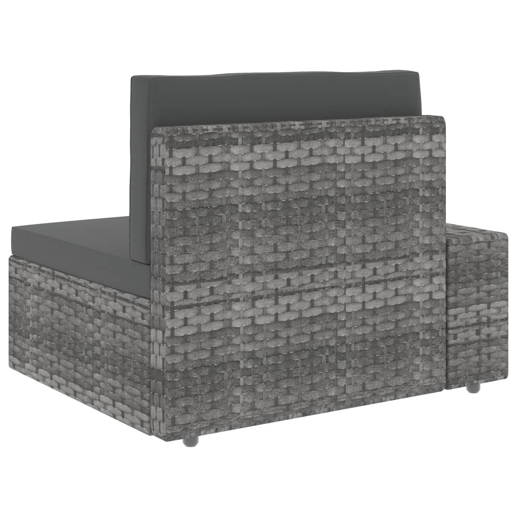 10-tlg. Garten-Lounge-Set Poly Rattan Grau