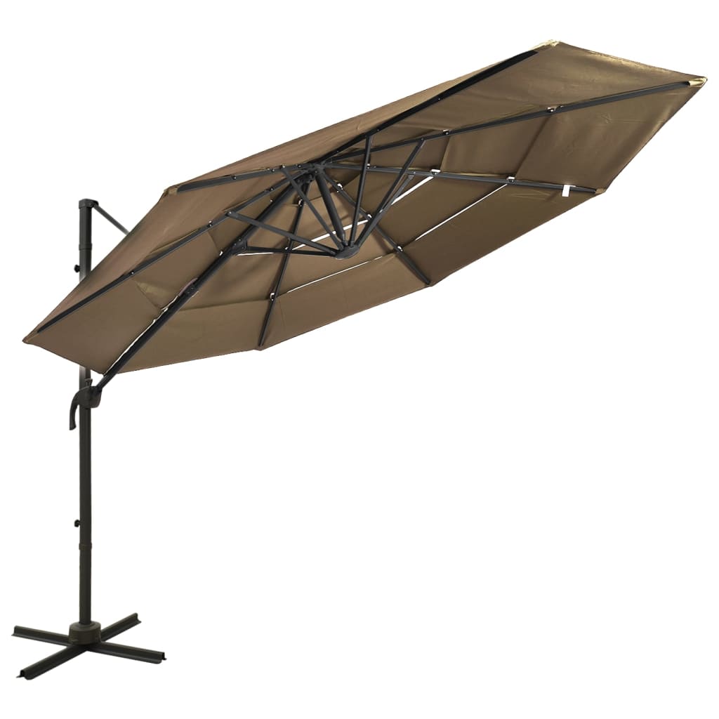 Sonnenschirm mit Aluminium-Mast 4-lagig Sandfarben 3x3 m