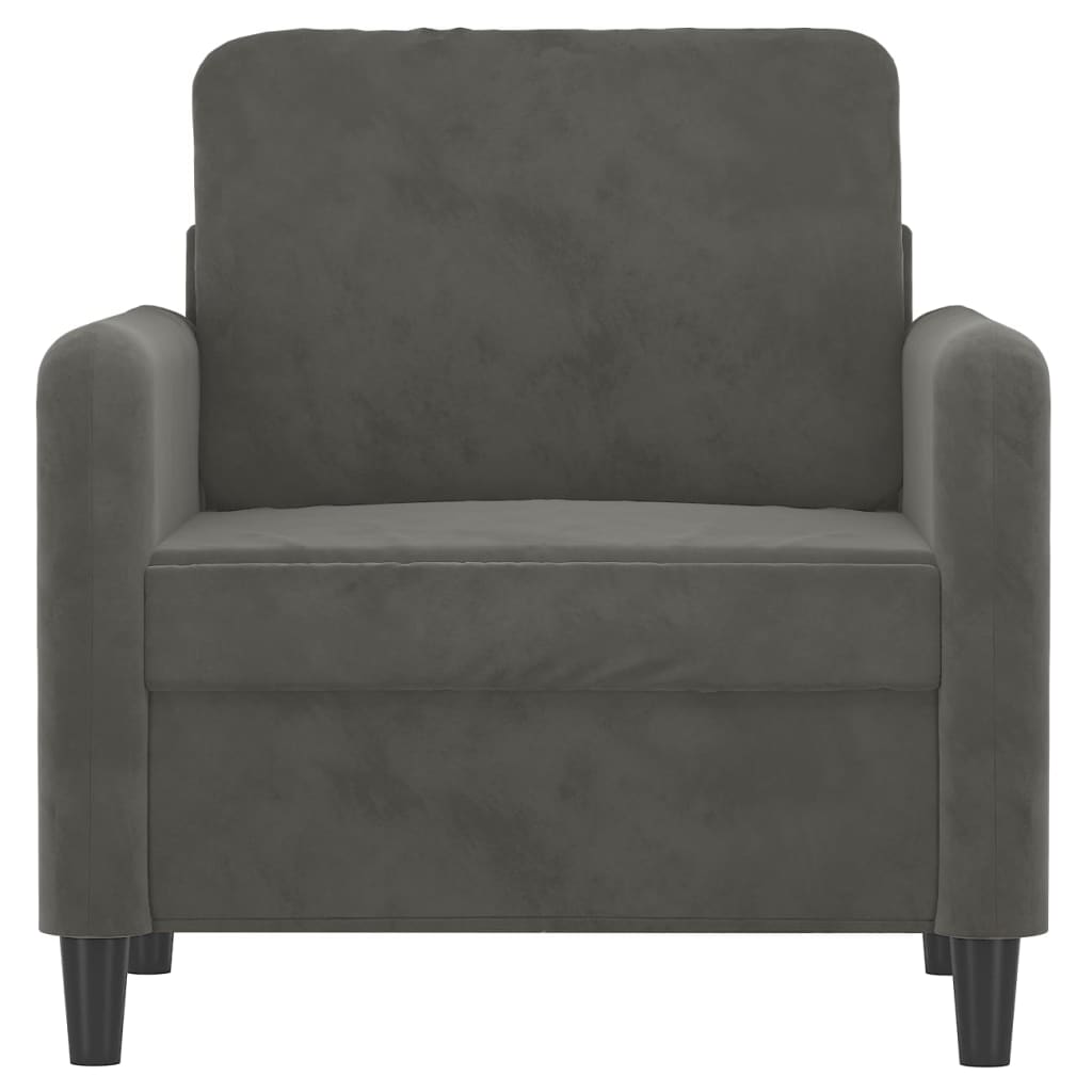 2-Sitzer-Sofa Hellgrau 120 cm Samt