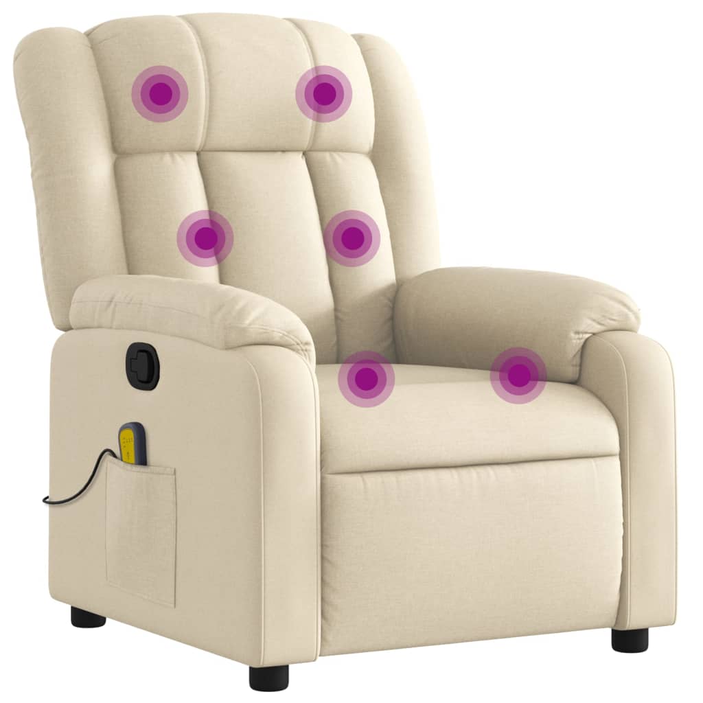 Massage-Relaxsessel, hellgrauer Stoff