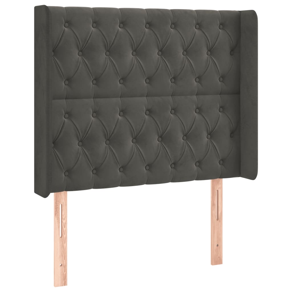 Kopfteil mit Ohren Dunkelblau 93x16x78/88 cm Samt
