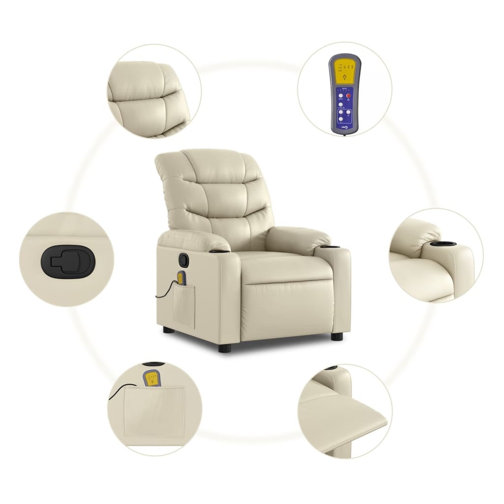 Massage-Relaxsessel, Kunstleder, Schwarz
