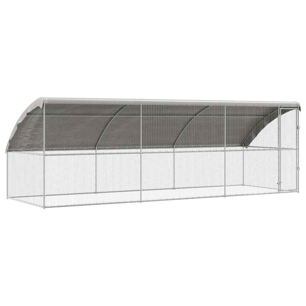 Hühnerkäfig 2 pcs Silber 400 x 200 x 200 cm Verzinkter Stahl