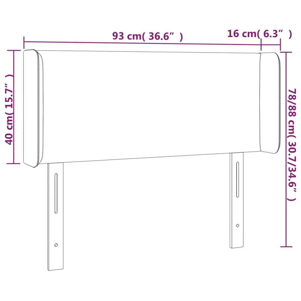 Kopfteil mit Ohren Creme 83x16x78/88 cm Kunstleder
