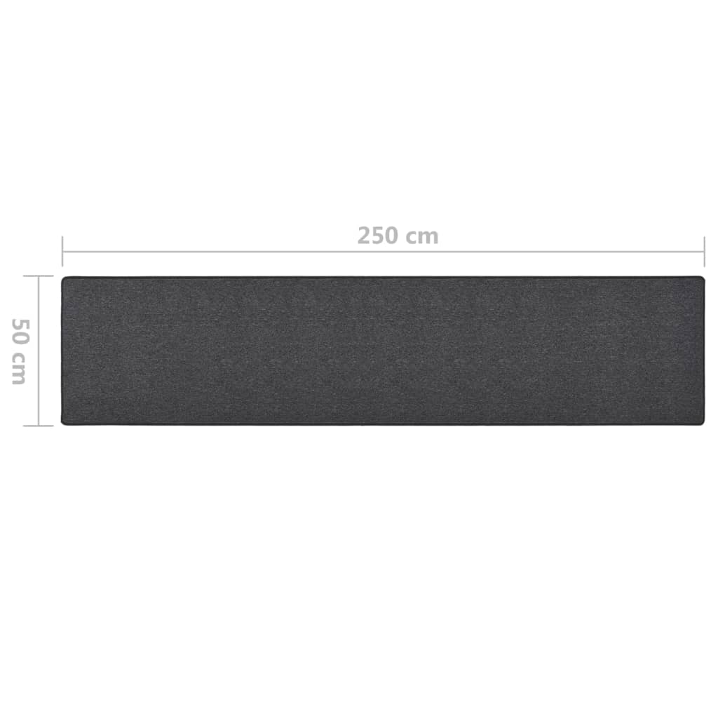 Teppichläufer Anthrazit 80 x 500 cm 100% Polypropylen