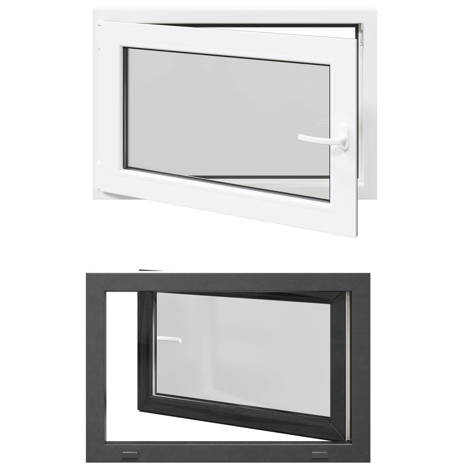 Kellerfenster RISOR 50 x 50 cm PVC und Glas Weiß