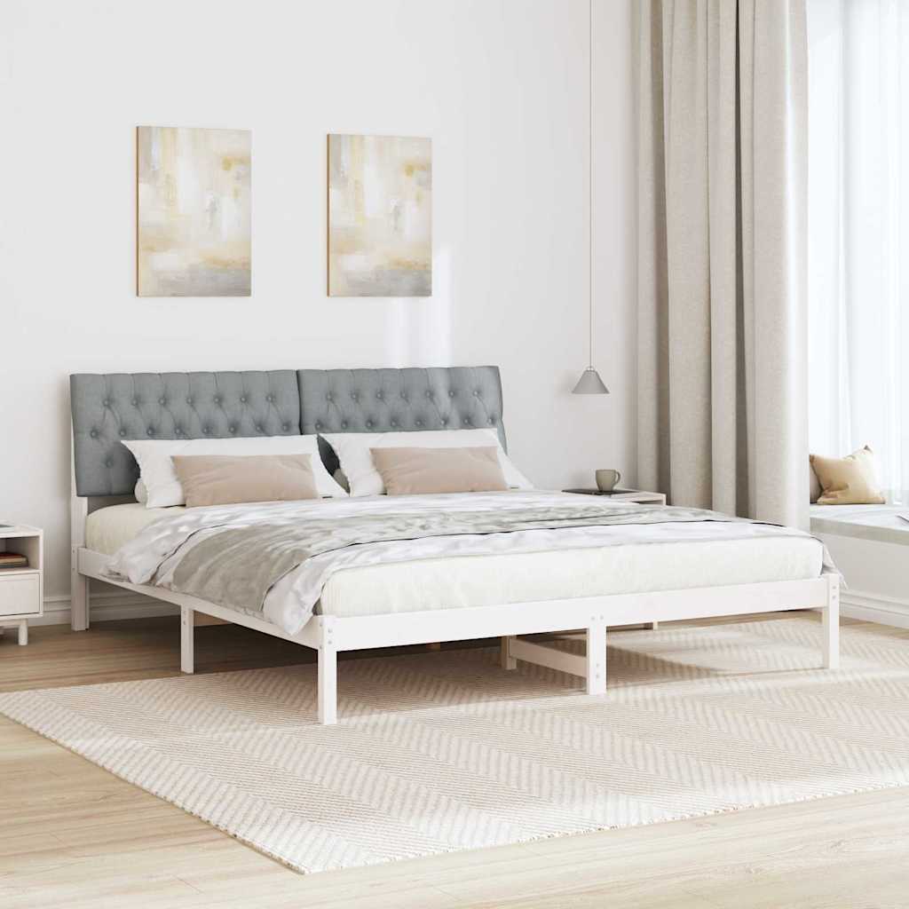 Bettgestell mit gepolstertem Kopfteil Braun 200 x 200 cm