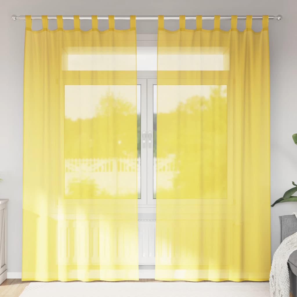 Voile Vorhänge mit Ösen 2 Stk. Apfelgrün 140x140 cm