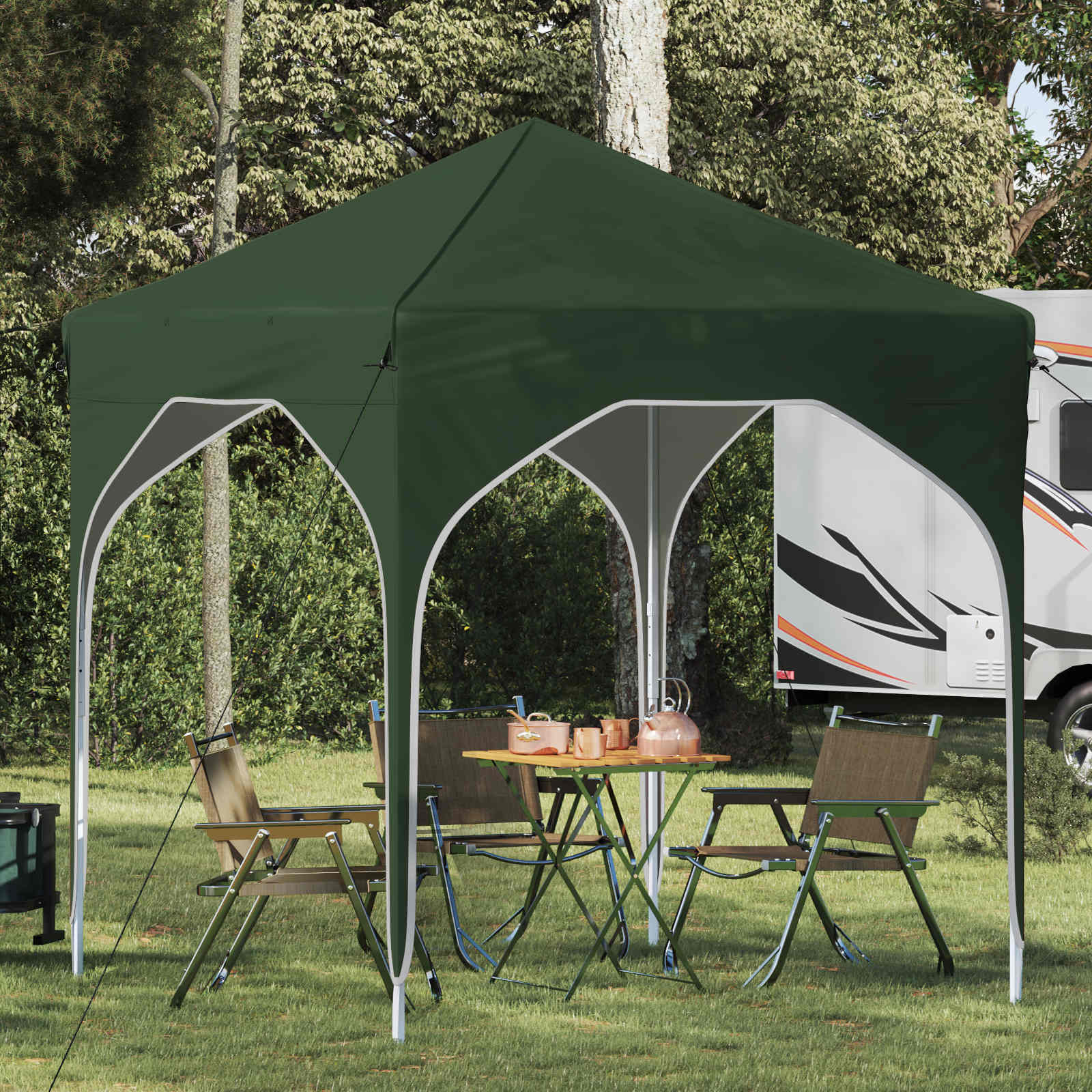 Pop-up Partyzelt 194 x 194 x 245 cm Creme