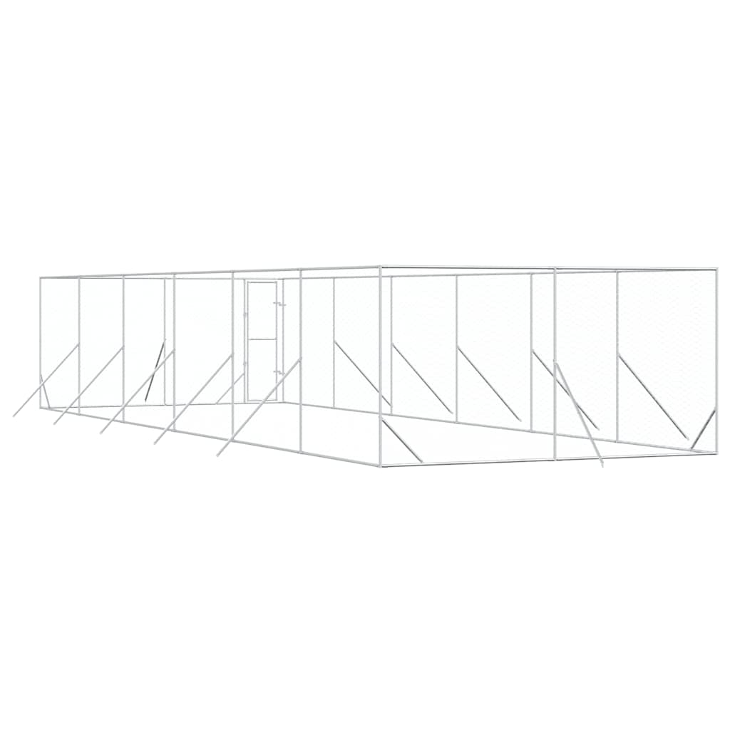 Outdoor-Hundezwinger Silbern 2x2x2 m Verzinkter Stahl