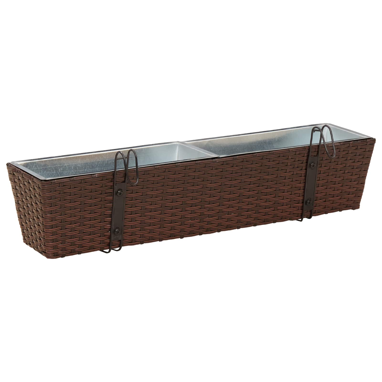 Balkon 2 pcs Schwarz 50 x 17 x 17 cm Metall