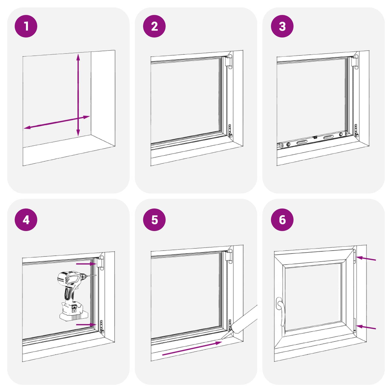 Kellerfenster RISOR 50 x 50 cm PVC und Glas Weiß
