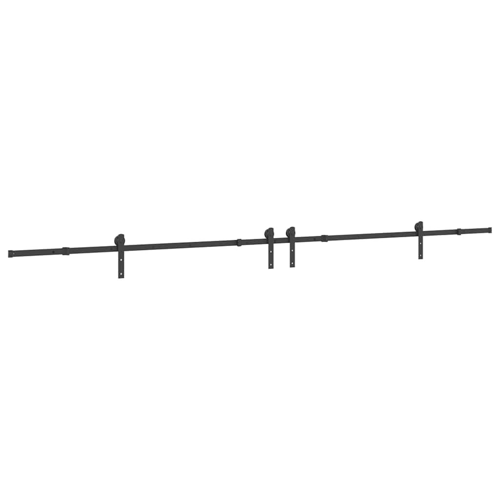 Schiebetürbeschlag-Set 366 cm Stahl Schwarz