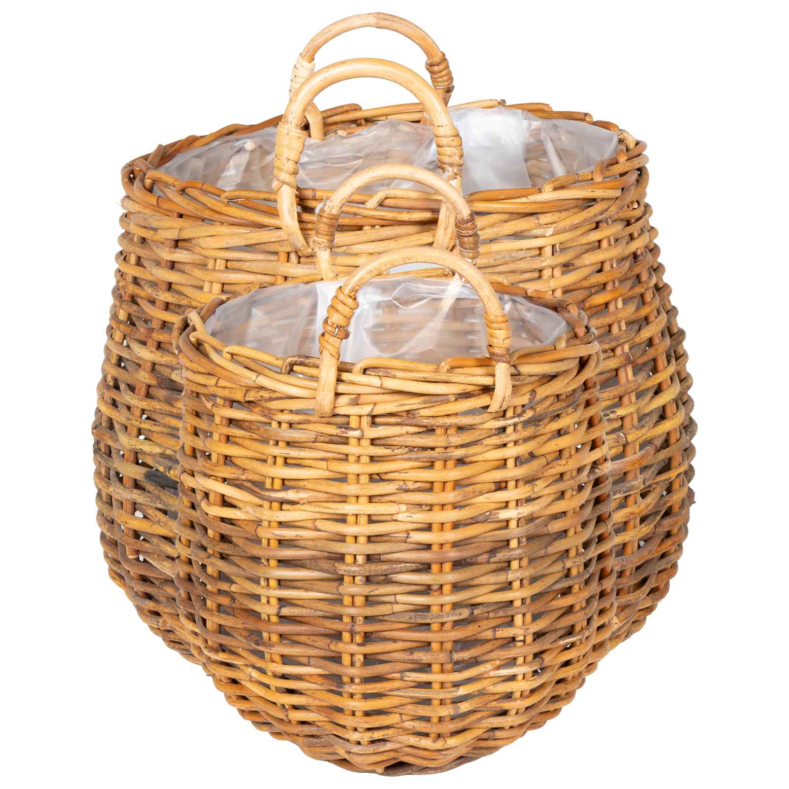 Blumentopf Körbchen 2 Stk. Natürliches Grau Kubu Rattan