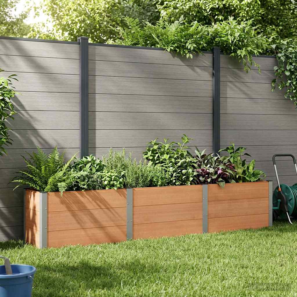 Garten-Hochbeet 200x50x54 cm WPC Grau