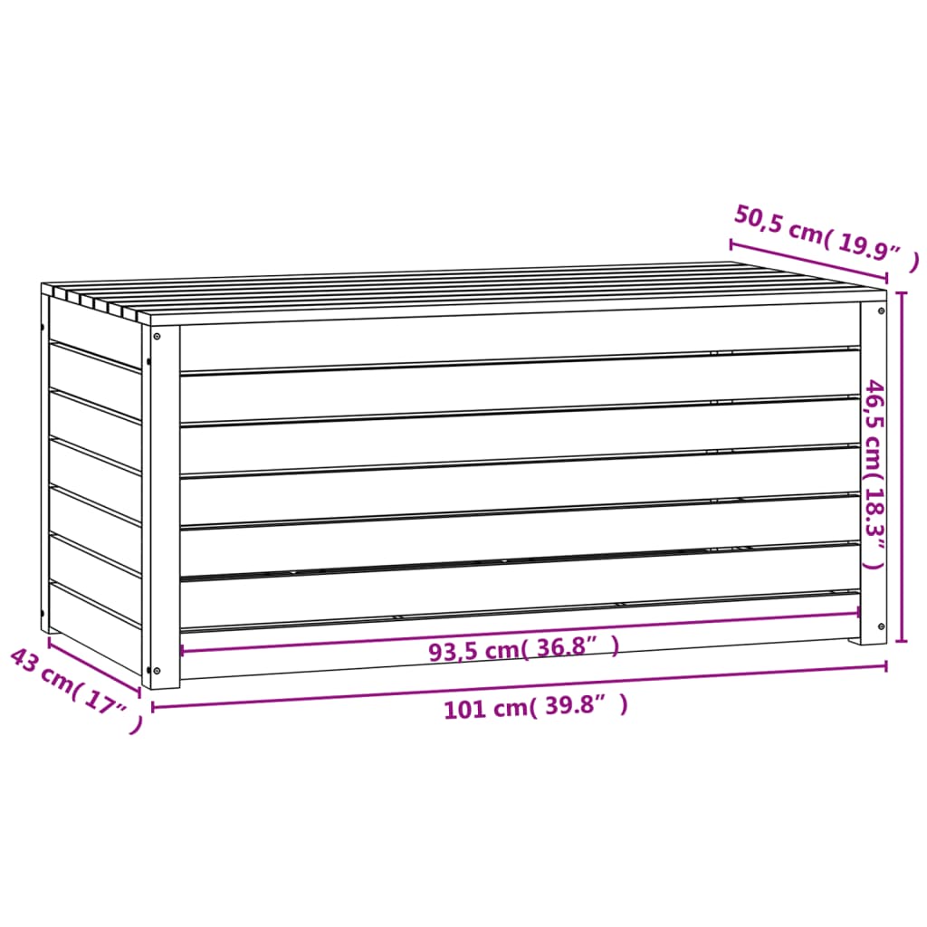 Gartenbox 101x50,5x46,5 cm Massivholz Kiefer