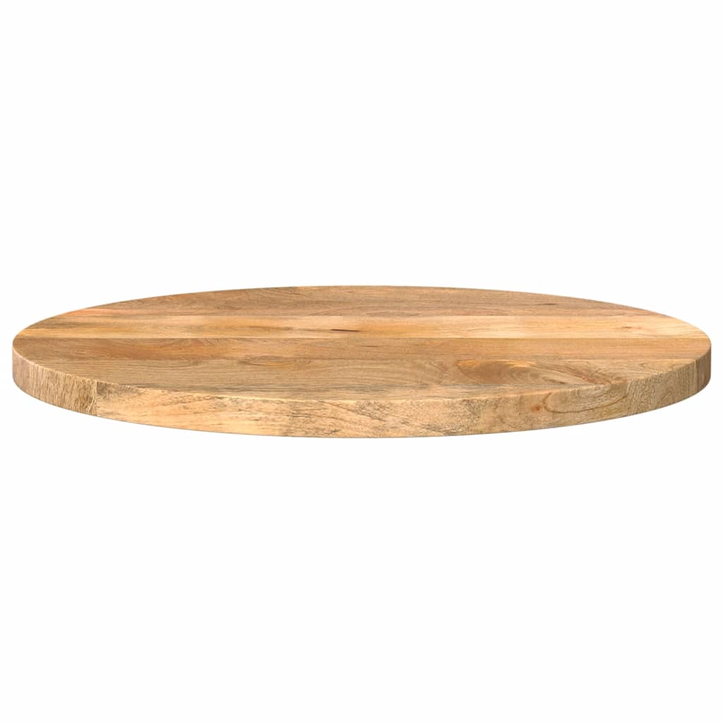 Tischplatte Ø 40x2,5 cm Rund Raues Massives Mangoholz