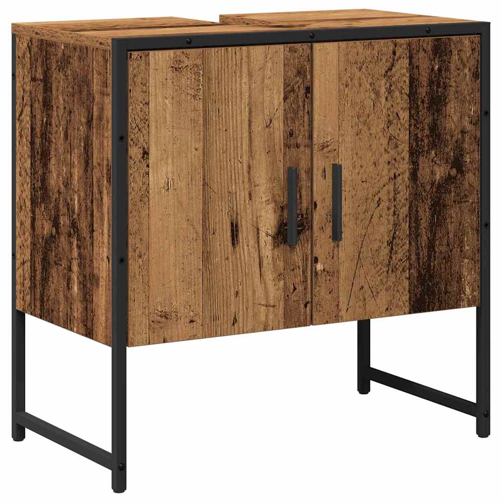 2-tlg. Badmöbel-Set Räuchereiche Holzwerkstoff