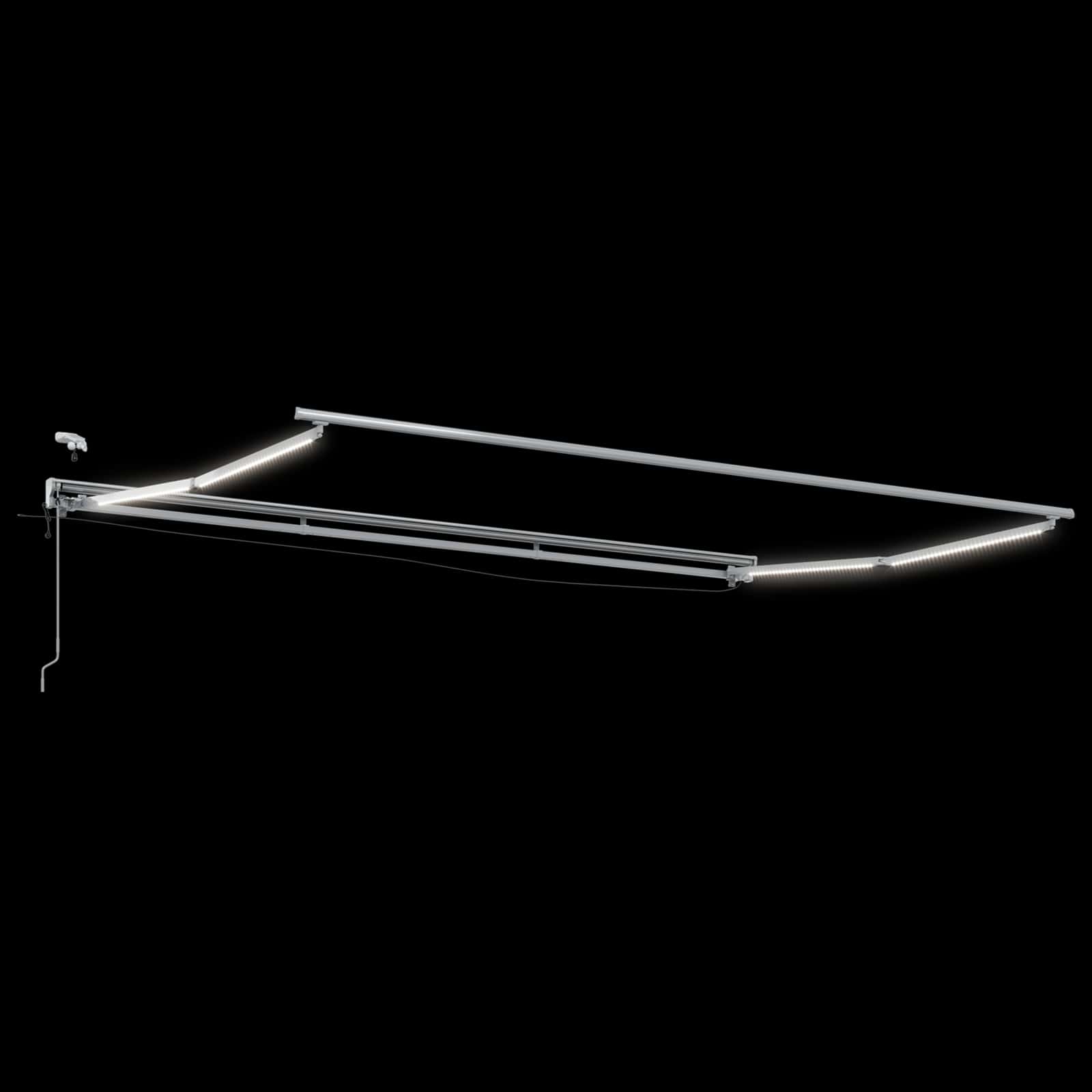 Elektrische Markisenrahmen mit LEDs Weiß 2,5 x 2 m Aluminium