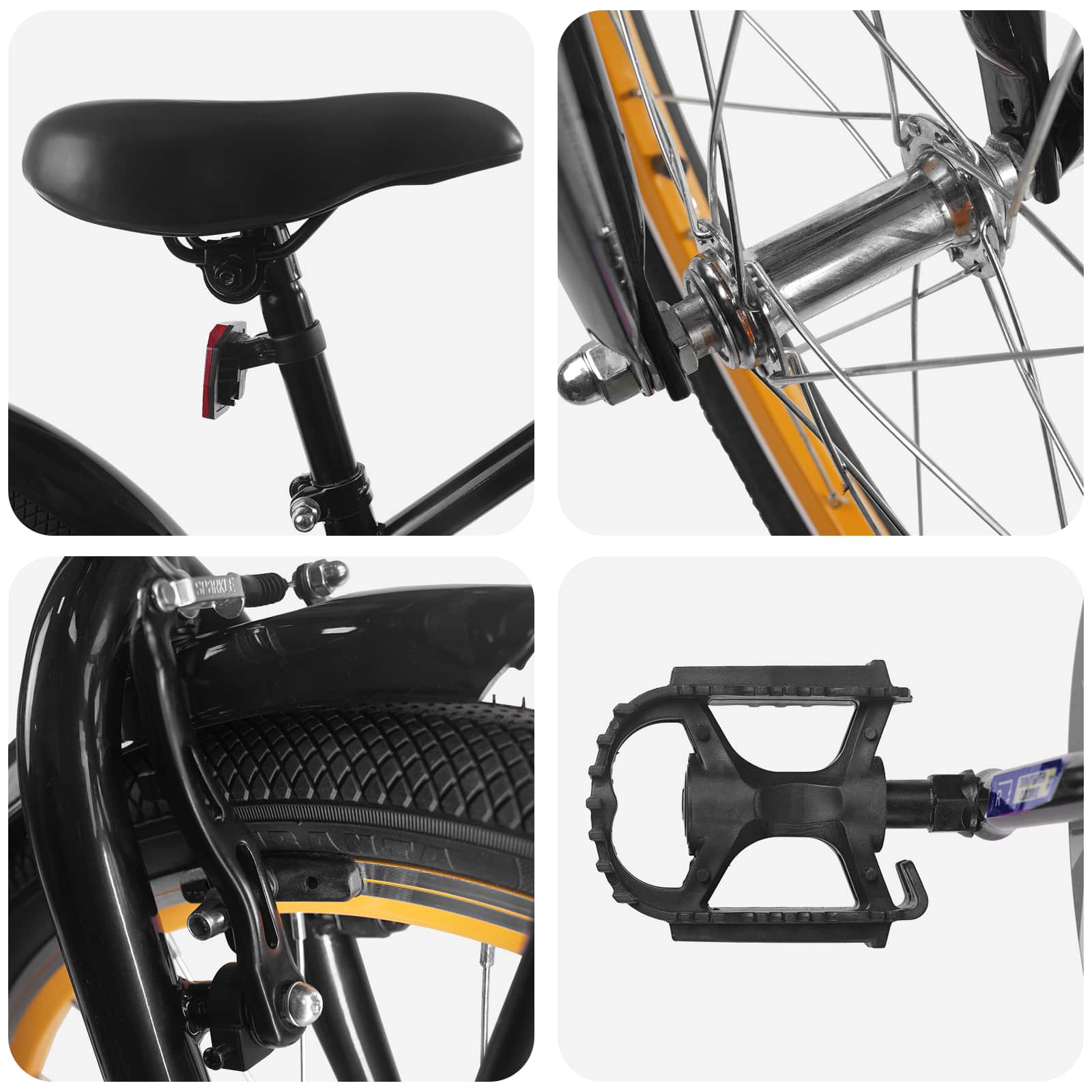 Kinderfahrrad 16 Zoll für 4-6 Jahre alt Schwarz