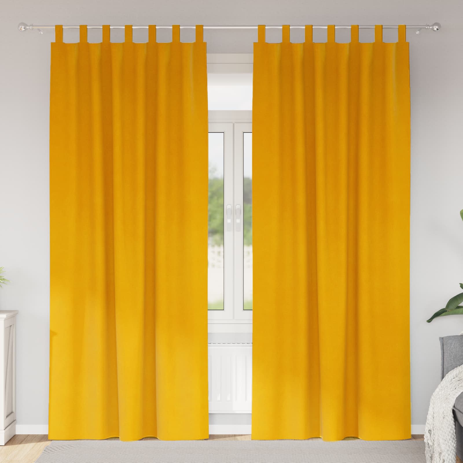 Verdunkelungsvorhänge 2 pcs Schwarz 140 x 140 cm Samt