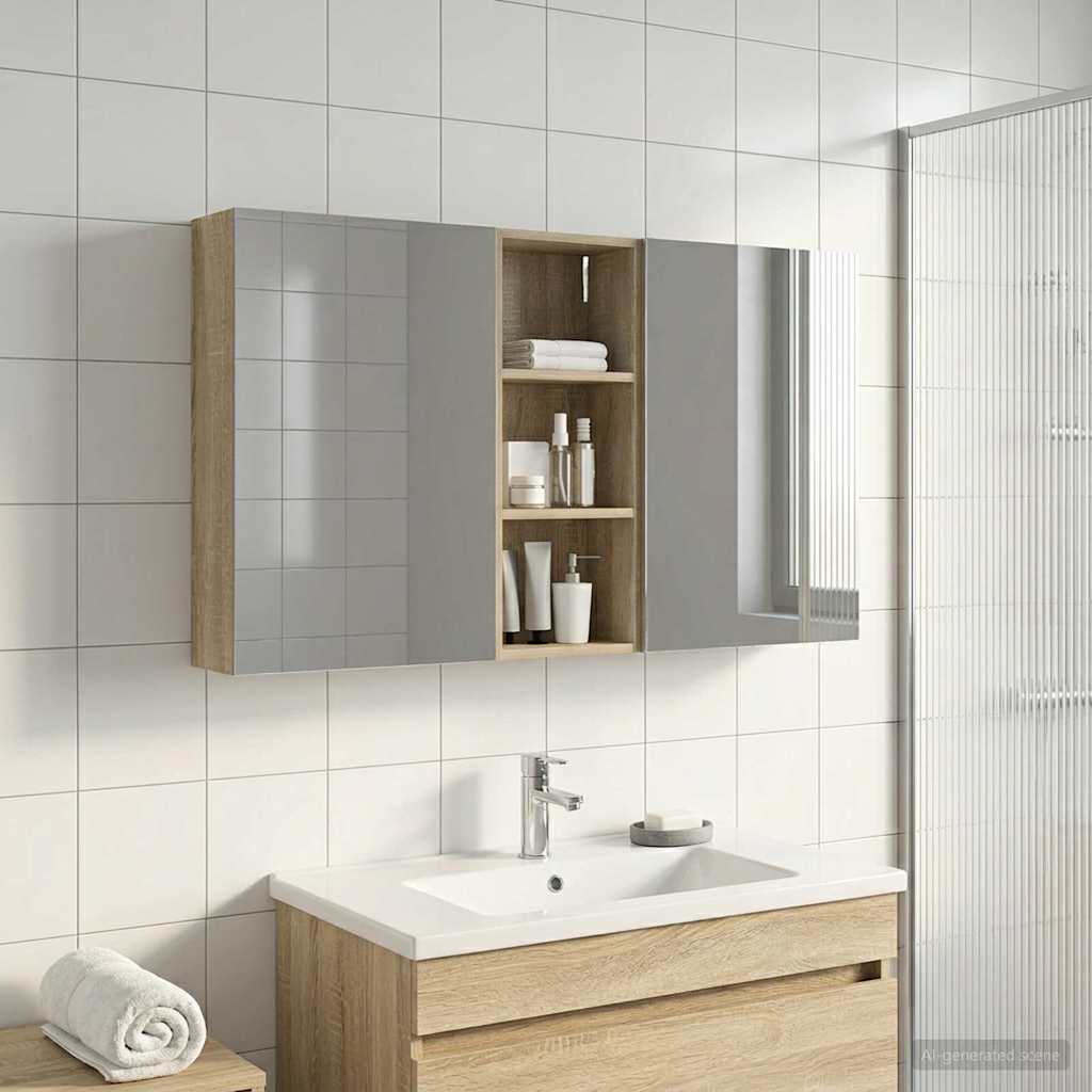 Badezimmerschrank-Set 3 pcs 80 x 10,5 x 50 cm Holzwerkstoff