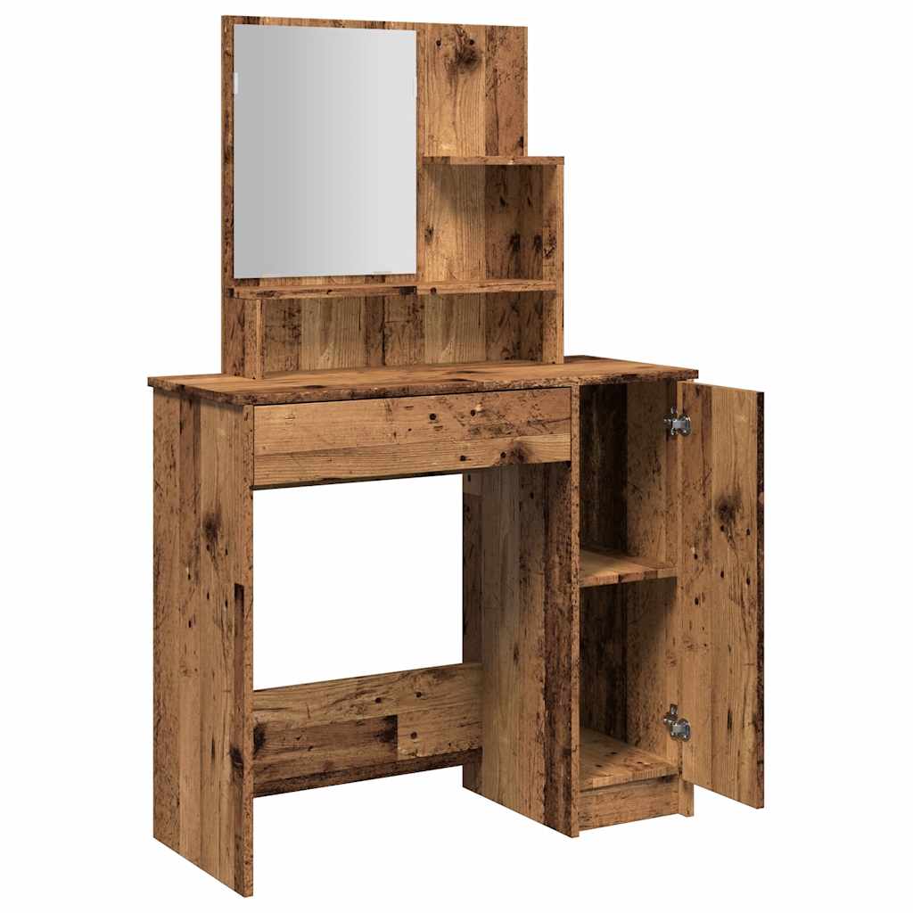 Schminktisch mit Spiegel Weiß 86,5x35x136 cm