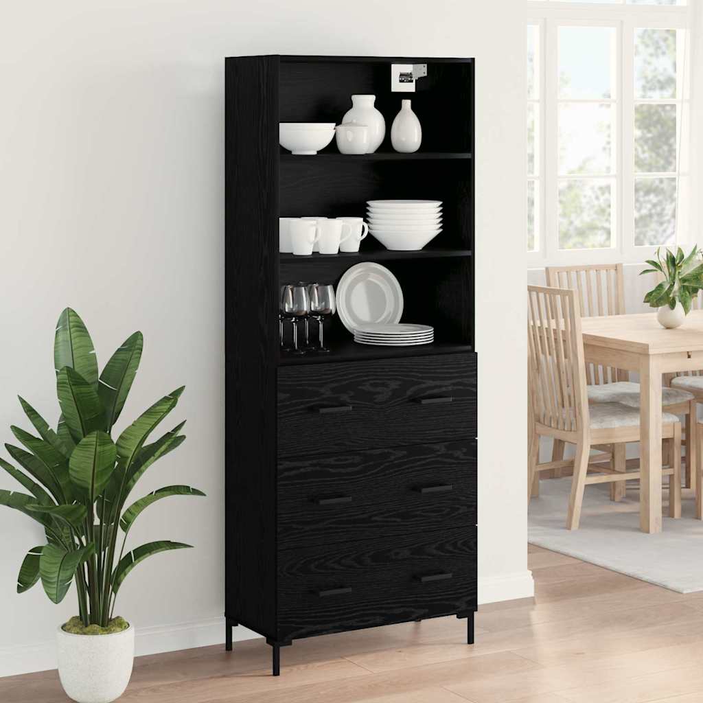 Highboard Hochglanz-Weiß 69,5x34x180 cm Holzwerkstoff