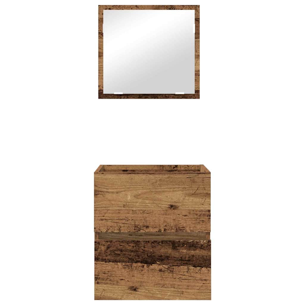 Badschrank mit Spiegel Weiß Holzwerkstoff