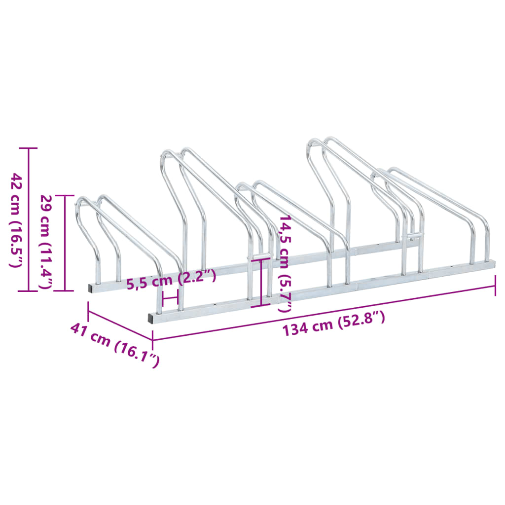 Fahrradständer für 2 Fahrräder Verzinkter Stahl