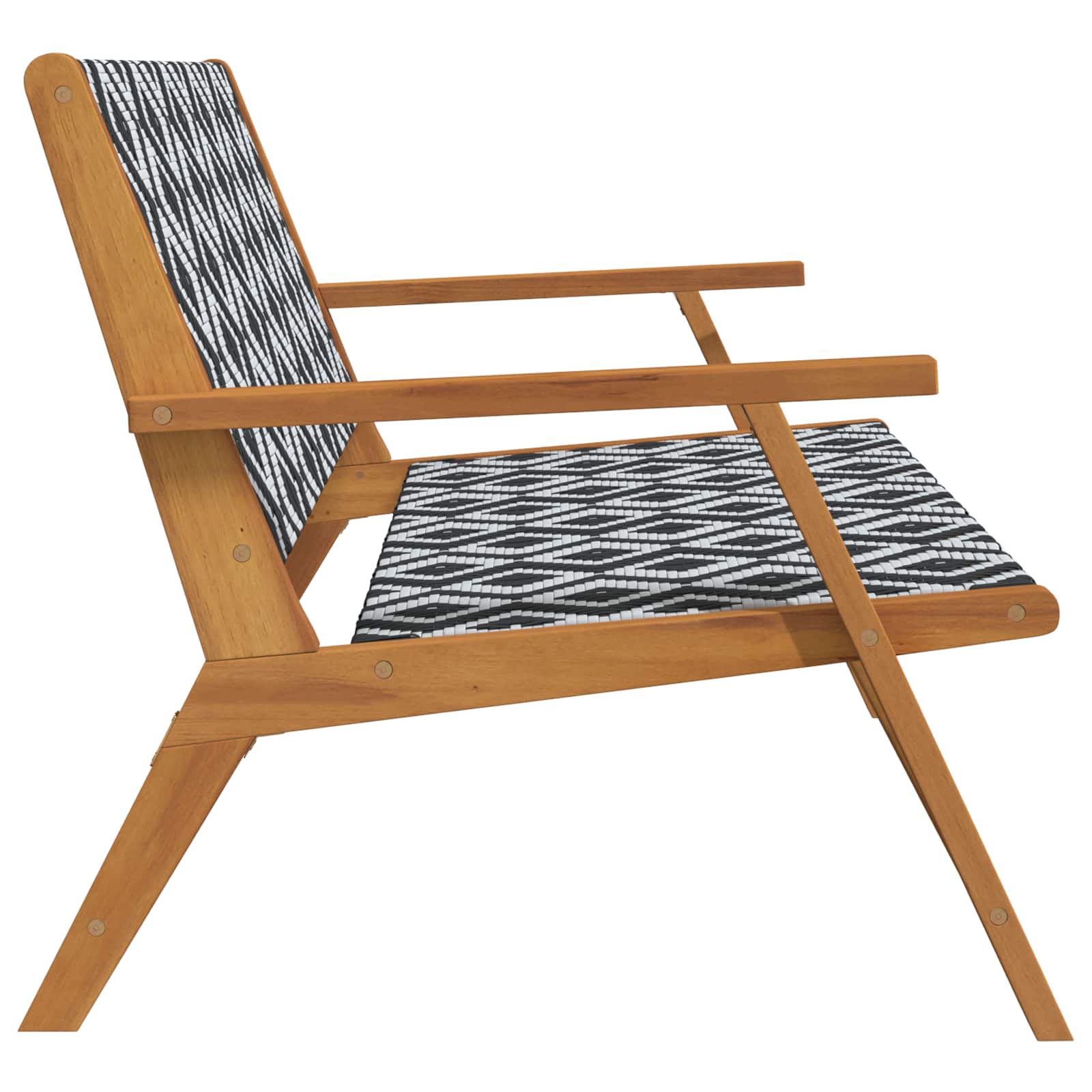 gartenmöbel Schwarz 122 x 78 x 73 cm Massivholz Akazie