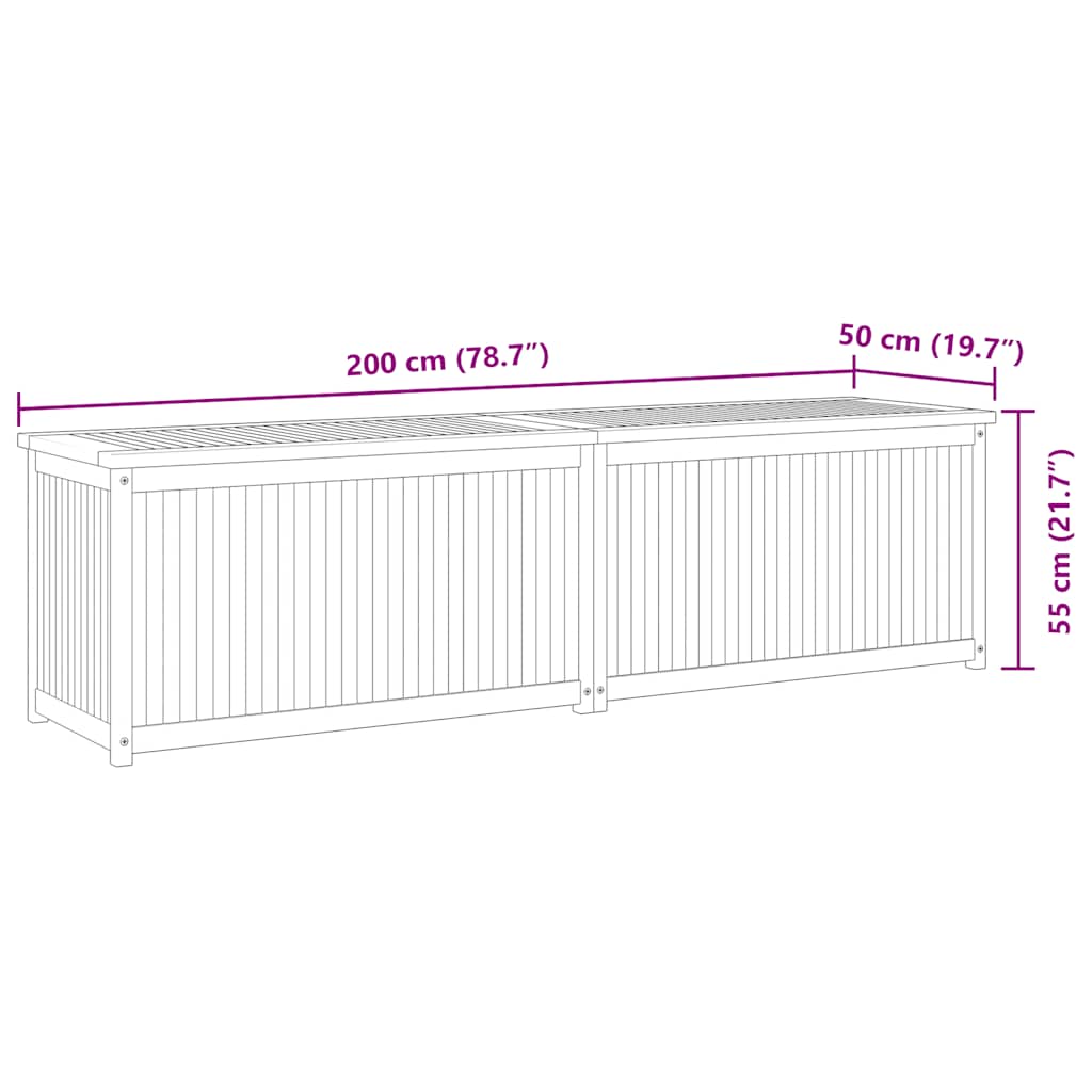 Gartenbox 60x50x58 cm Massivholz Teak