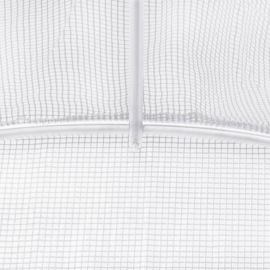 Gewächshaus mit Stahlrahmen Weiß 40 m² 8x5x2,3 m