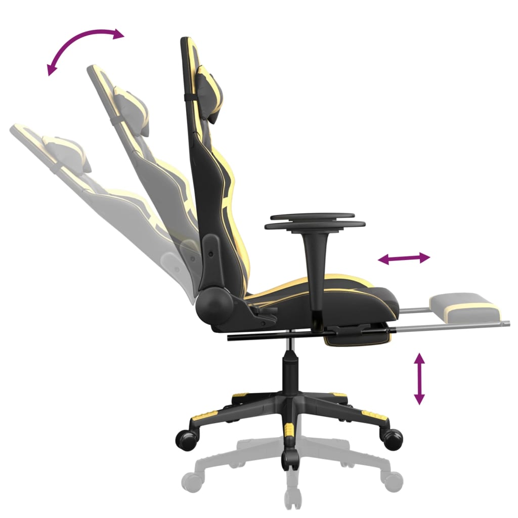 Gaming-Stuhl mit Massagefunktion Schwarz und Grün Kunstleder