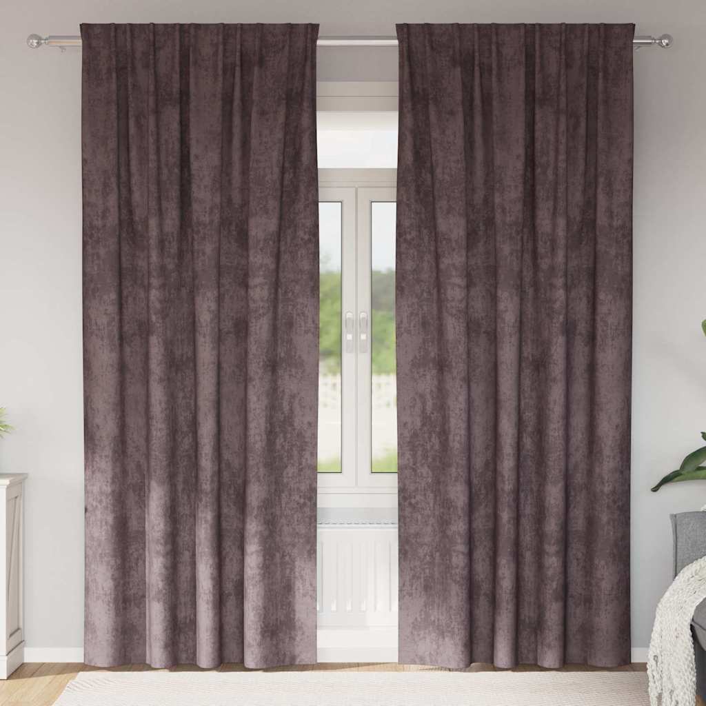 Samtvorhänge mit Vorhängen 2 pcs Weinrot 140 x 140 cm Samt