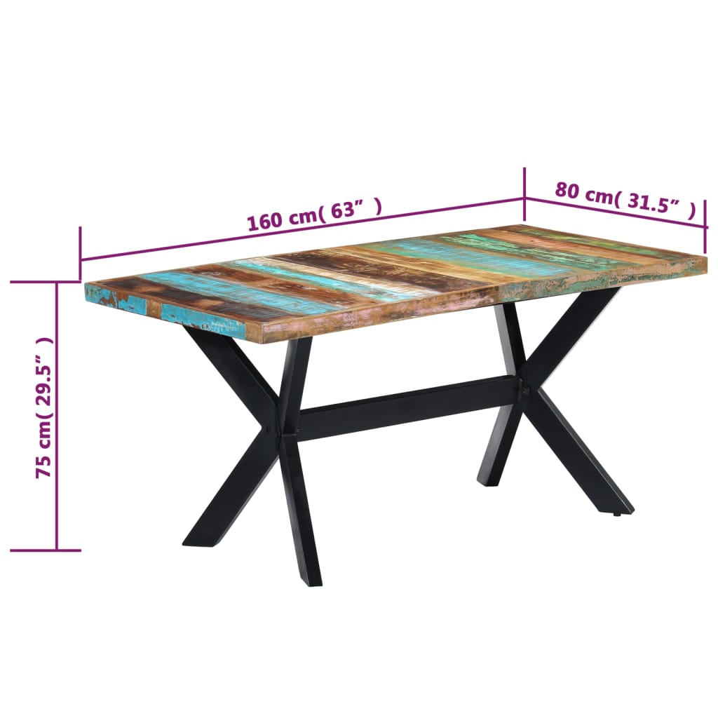 Esstisch Massivholz Mango und Stahlgestell 180 cm